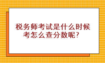 稅務(wù)師考試是什么時(shí)候考怎么查分?jǐn)?shù)呢？