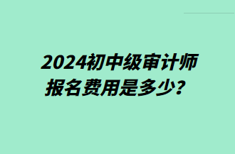 2024初中級(jí)審計(jì)師報(bào)名費(fèi)用是多少？