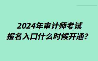 2024年審計師考試報名入口什么時候開通？