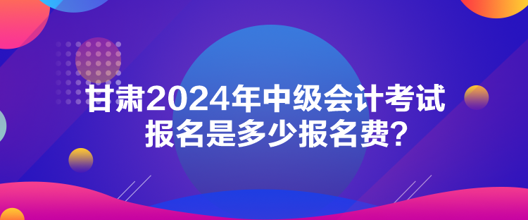 甘肅2024年中級(jí)會(huì)計(jì)考試報(bào)名是多少報(bào)名費(fèi)？