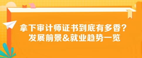 拿下審計師證書到底有多香？發(fā)展前景&就業(yè)趨勢一覽