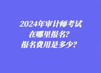 2024年審計(jì)師考試在哪里報(bào)名？報(bào)名費(fèi)用是多少？