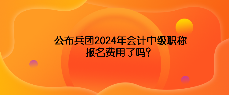 公布兵團2024年會計中級職稱報名費用了嗎？