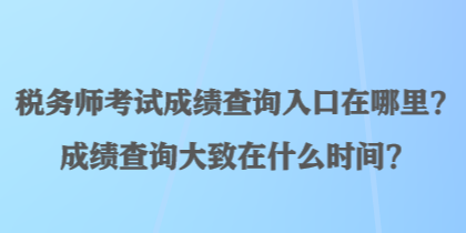 稅務(wù)師考試成績查詢?nèi)肟谠谀睦?？成績查詢大致在什么時間？