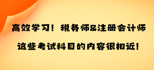 高效學(xué)習(xí)！稅務(wù)師&注冊(cè)會(huì)計(jì)師這些考試科目的內(nèi)容很相近！