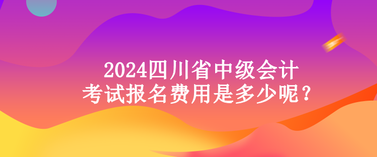 2024四川省中級會計考試報名費用是多少呢？