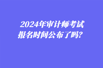 2024年審計(jì)師考試報(bào)名時(shí)間公布了嗎？