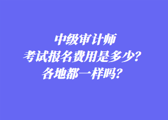 中級審計師考試報名費(fèi)用是多少？各地都一樣嗎？