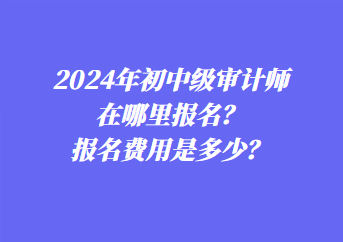 2024年初中級(jí)審計(jì)師在哪里報(bào)名？報(bào)名費(fèi)用是多少？