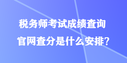 稅務(wù)師考試成績查詢官網(wǎng)查分是什么安排？