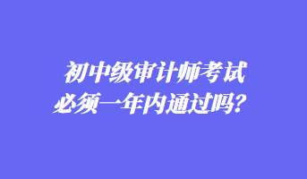 初中級(jí)審計(jì)師考試必須一年內(nèi)通過(guò)嗎？