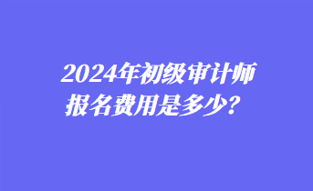 2024年初級審計師報名費用是多少？