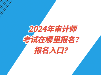 2024年審計師考試在哪里報名？報名入口？