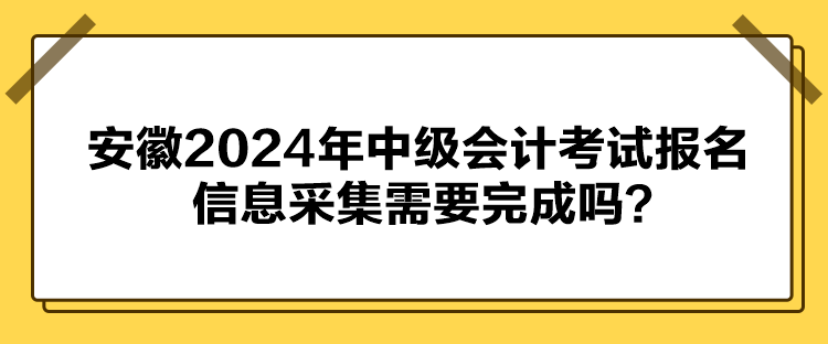 安徽2024年中級會計考試報名信息采集需要完成嗎？