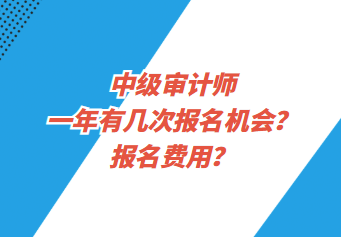 中級審計師一年有幾次報名機會？報名費用？