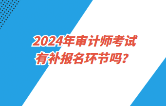 2024年審計師考試報名有補報名環(huán)節(jié)嗎？