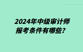 2024年中級(jí)審計(jì)師報(bào)考條件有哪些？