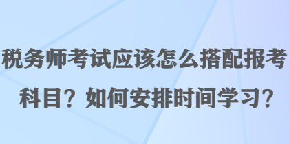 稅務(wù)師考試應(yīng)該怎么搭配報考科目？如何安排時間學(xué)習(xí)？