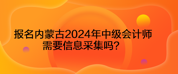 報(bào)名內(nèi)蒙古2024年中級會計(jì)師需要信息采集嗎？