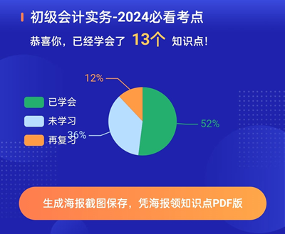 最后一波~2024年初級(jí)會(huì)計(jì)考點(diǎn)速記神器更新50個(gè)必看考點(diǎn)！