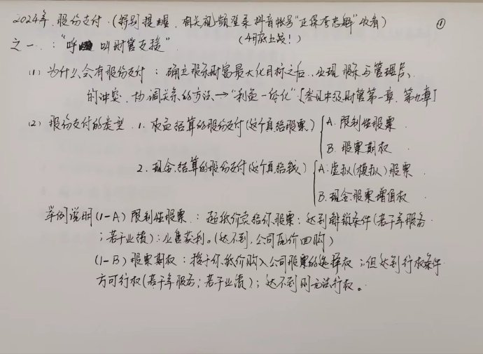 【李忠魁手寫講義】中級會計實務(wù)“股份支付”先掌握！