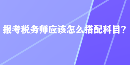 報(bào)考稅務(wù)師應(yīng)該怎么搭配科目？