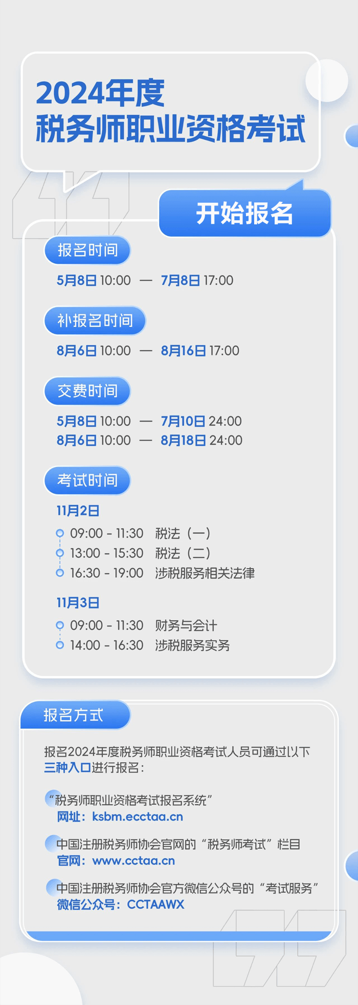 2024年度稅務(wù)師考試報(bào)名需關(guān)注這4個時間點(diǎn)