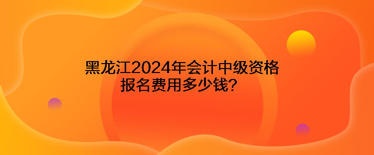 黑龍江2024年會計中級資格報名費用多少錢？