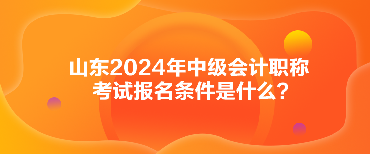 山東2024年中級(jí)會(huì)計(jì)職稱(chēng)考試報(bào)名條件是什么？