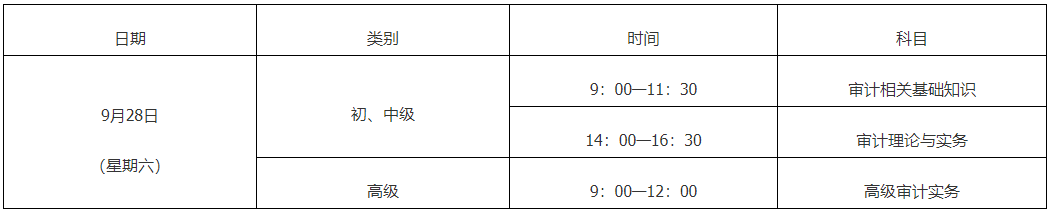 赤峰2024年審計(jì)師考試時(shí)間及考試科目