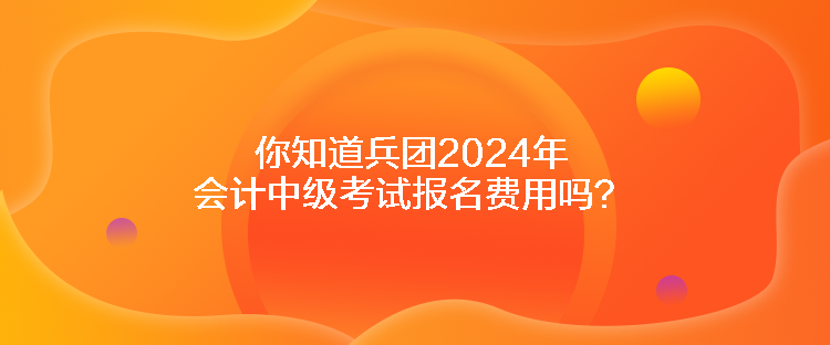 你知道兵團2024年會計中級考試報名費用嗎？