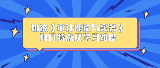 2024年初級(jí)《審計(jì)理論與實(shí)務(wù)》科目特點(diǎn)及學(xué)習(xí)難度