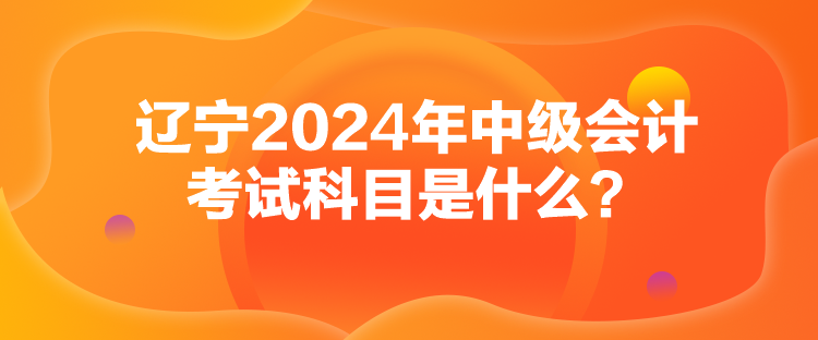 遼寧2024年中級會計考試科目是什么？