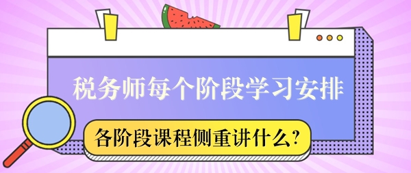 稅務(wù)師課程每個階段側(cè)重講什么？怎么安排學習？