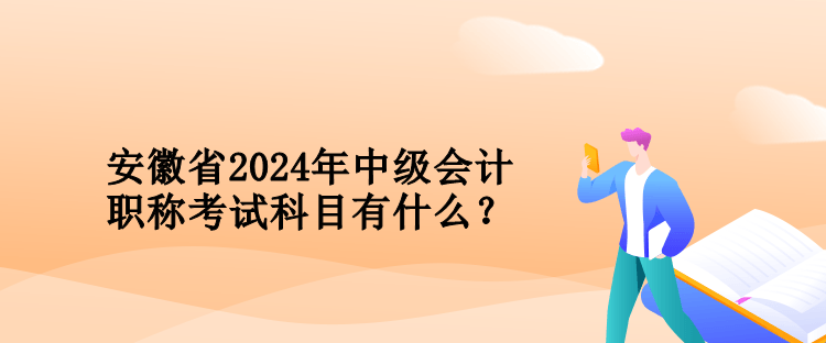 安徽省2024年中級會計職稱考試科目有什么？