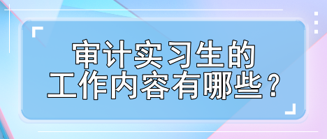 審計實習生工作內(nèi)容有哪些？