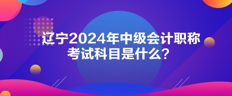 遼寧2024年中級會計(jì)職稱考試科目是什么？