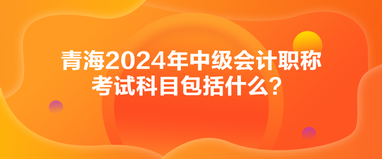 青海2024年中級會計職稱考試科目包括什么？