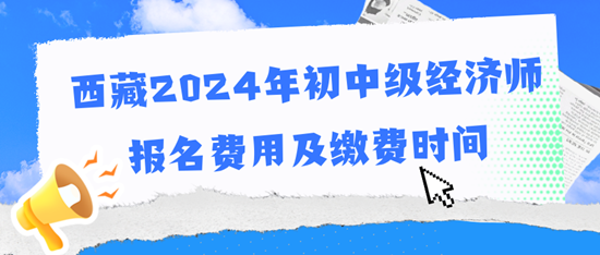 西藏2024年初中級經(jīng)濟師報名費用及繳費時間