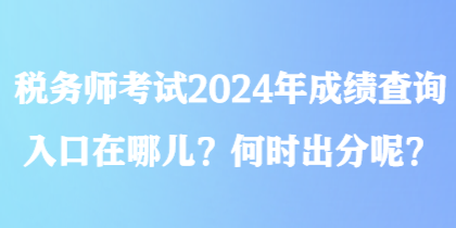 稅務(wù)師考試2024年成績查詢?nèi)肟谠谀膬?？何時(shí)出分呢？