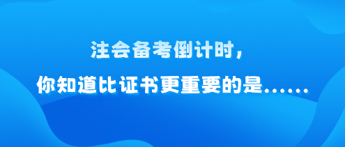 注會備考倒計時，你知道比證書更重要的是......