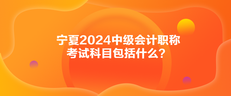 寧夏2024中級會計職稱考試科目包括什么？