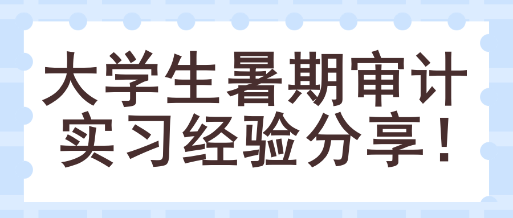 大學(xué)生暑期審計實習(xí)經(jīng)驗分享！