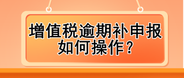 增值稅逾期補申報如何操作？