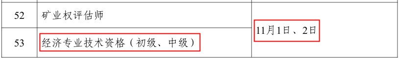 初中級經(jīng)濟(jì)師考試時(shí)間