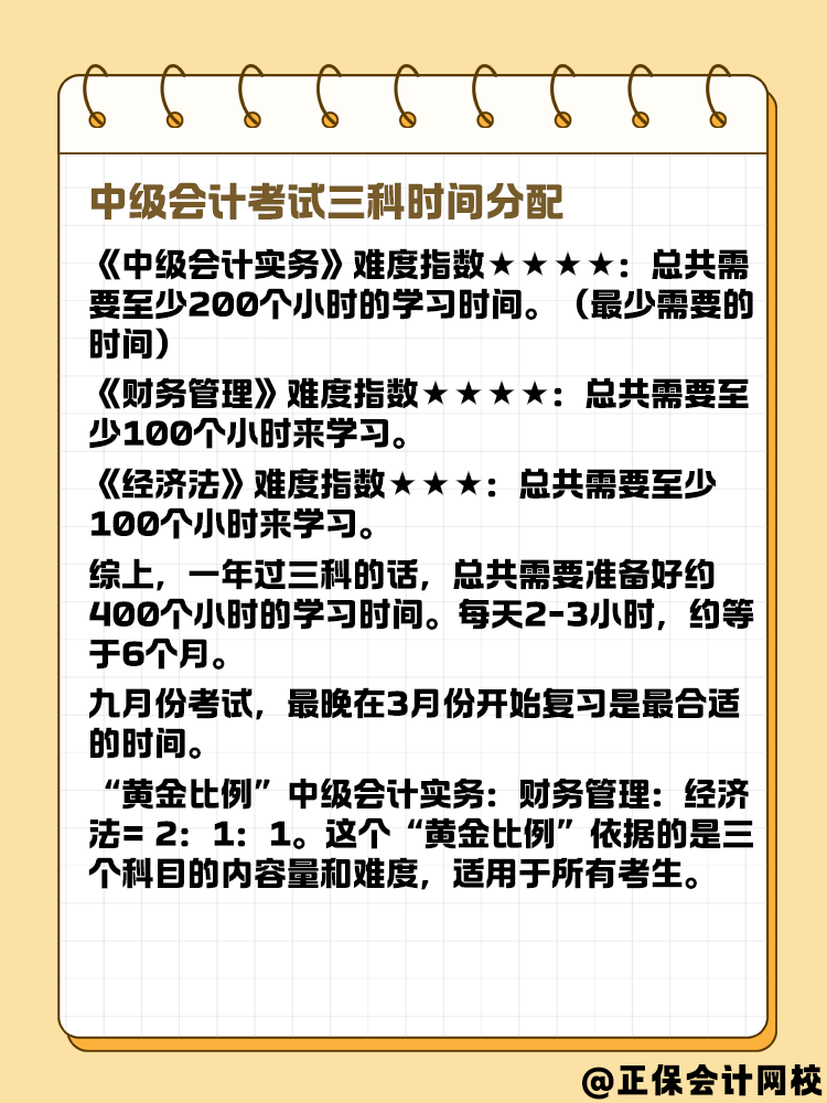 2025年中級(jí)會(huì)計(jì)考試 三科備考時(shí)間怎么分配合適？